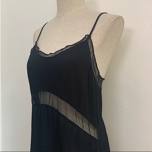 Silence and Noise Sheer Mesh Slip Dress - Black / Noir - Picture 4 of 4